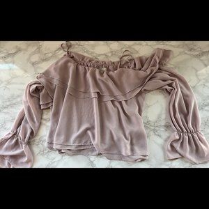 Lavender Bell Sleeved Flowy Crop Top